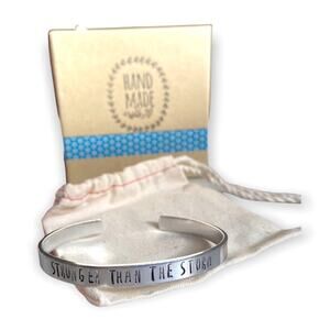 STRONGER THAN THE STORM Handmade Silver Bracelet
